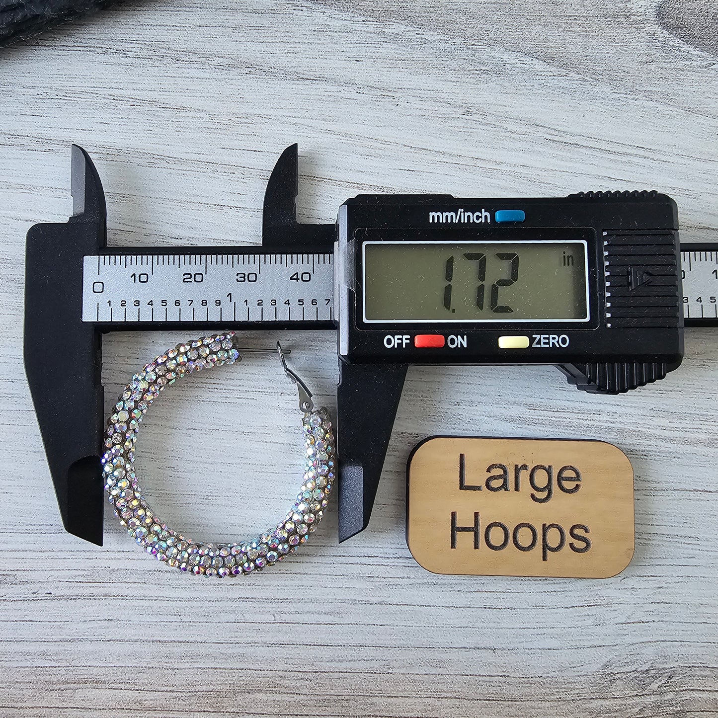 Iridescent Rhinestone Hoops (2 sizes)