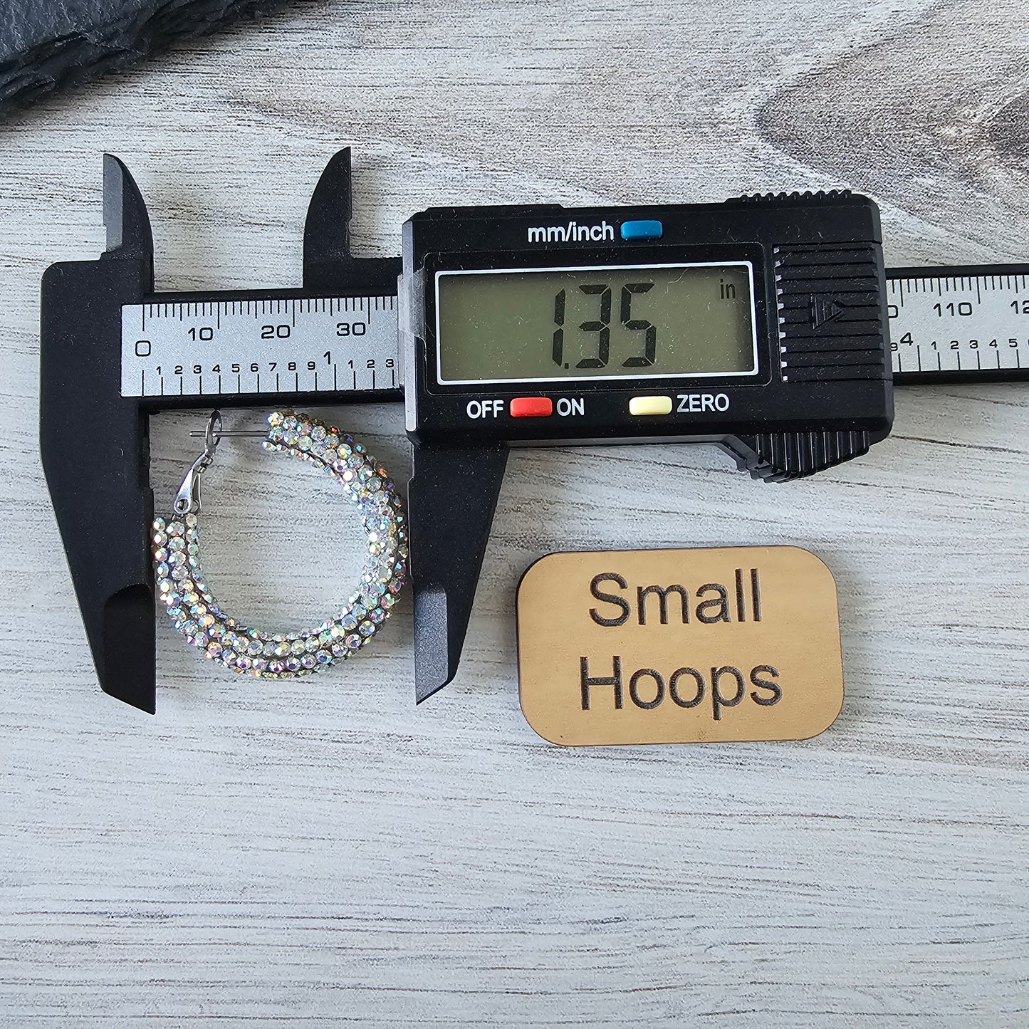 Iridescent Rhinestone Hoops (2 sizes)