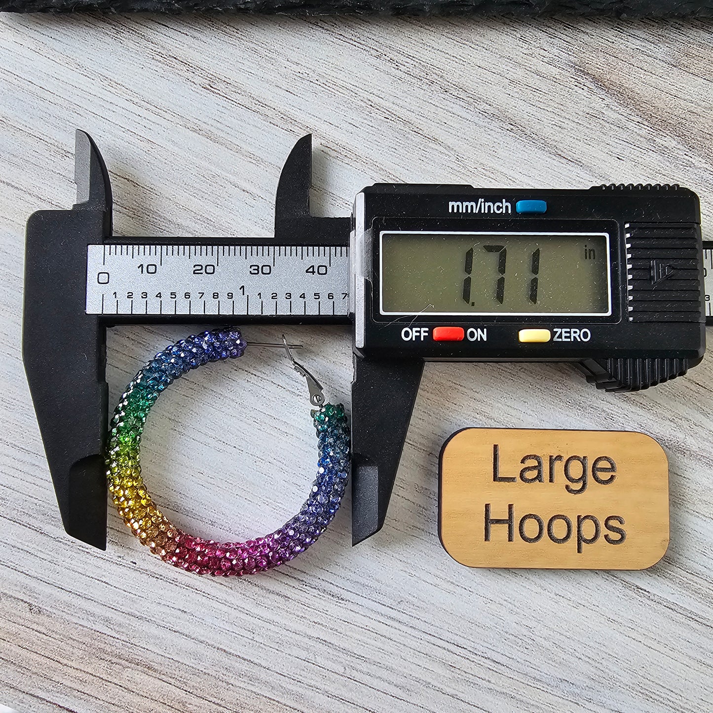 Rainbow Rhinestone Hoops (2 Sizes)