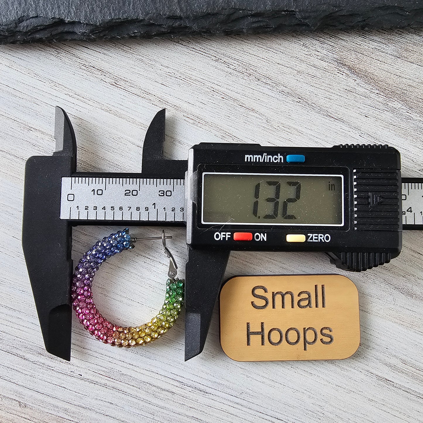 Rainbow Rhinestone Hoops (2 Sizes)