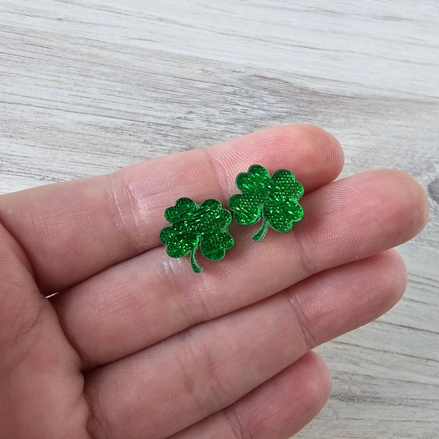 Shimmering Shamrock Stud Earrings