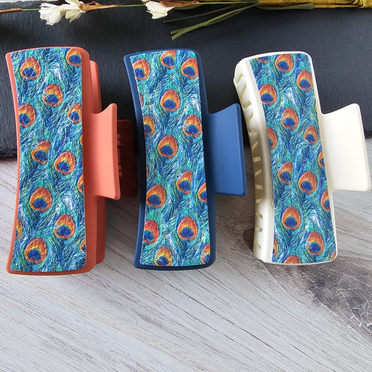 Peacock Feather Claw Clip (Limited)