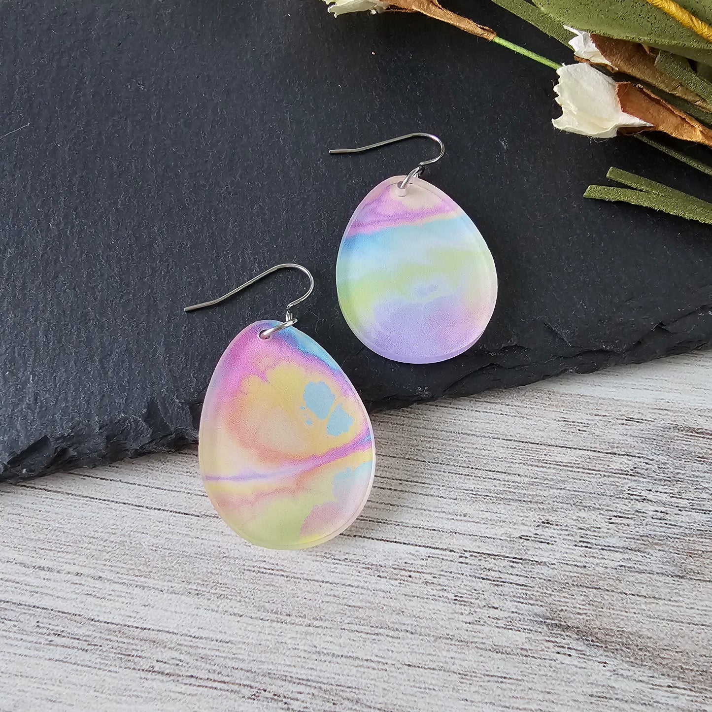 Tie Dye Easter Egg Earrings