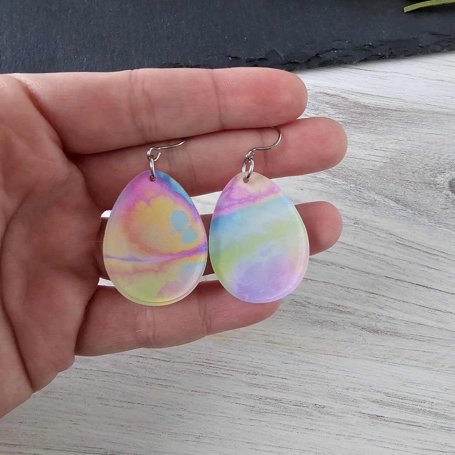 Tie Dye Easter Egg Earrings