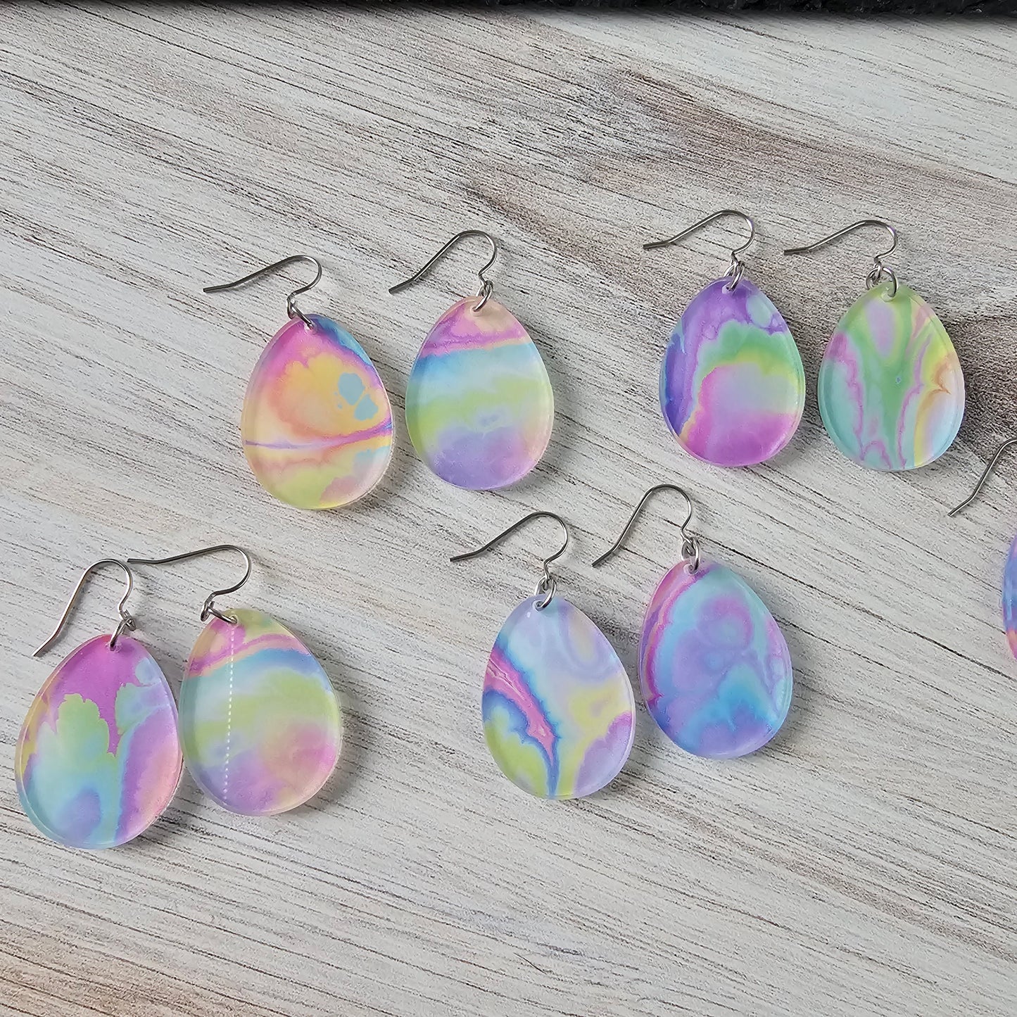 Tie Dye Easter Egg Earrings