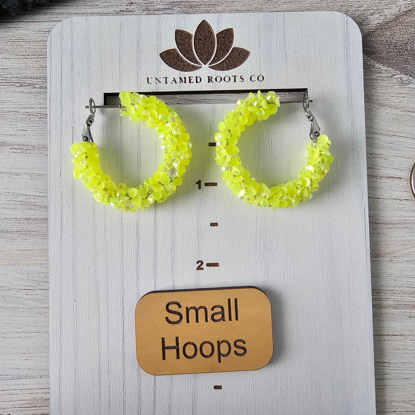 Neon Yellow Super Chunky Glitter Hoops (2 sizes)