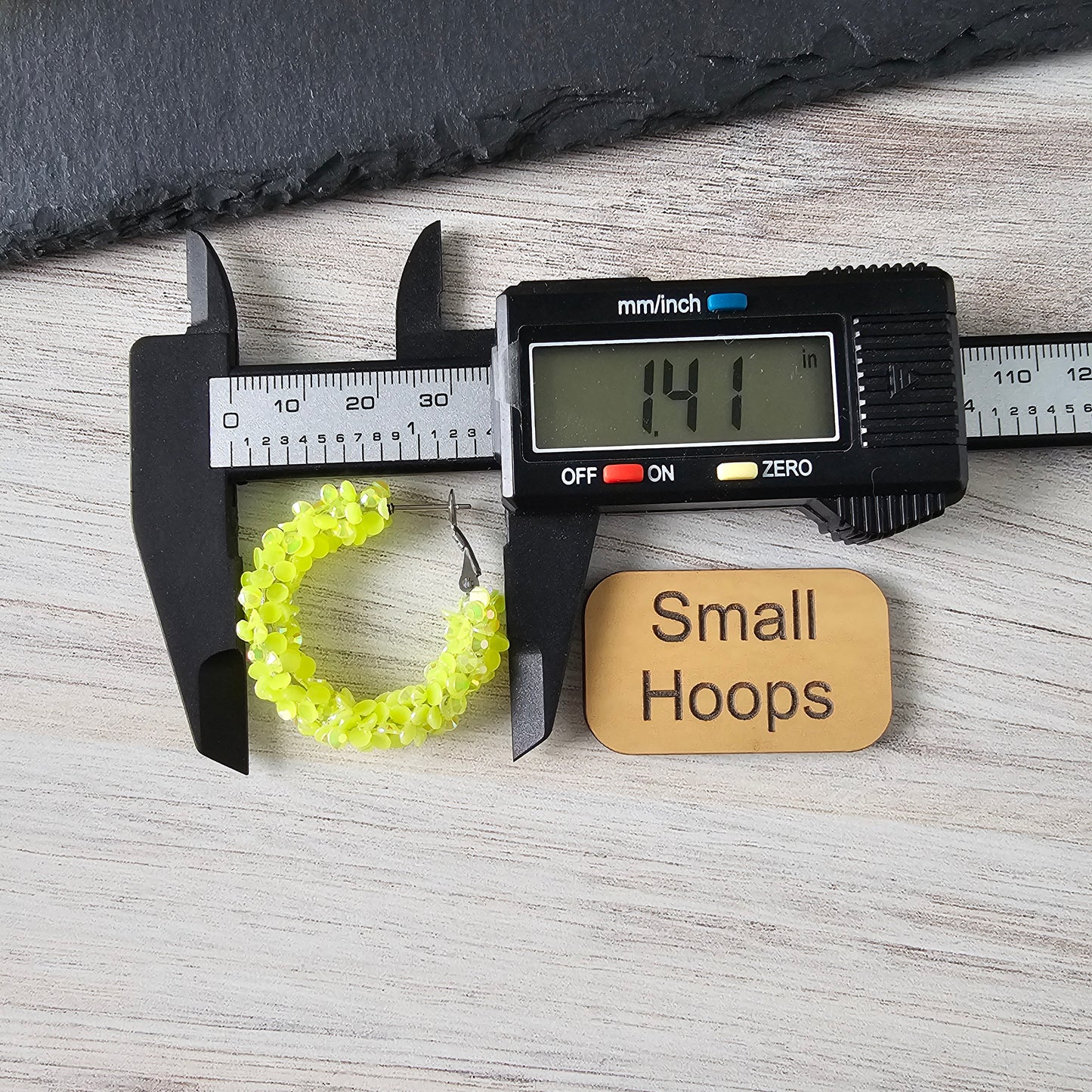 Neon Yellow Super Chunky Glitter Hoops (2 sizes)