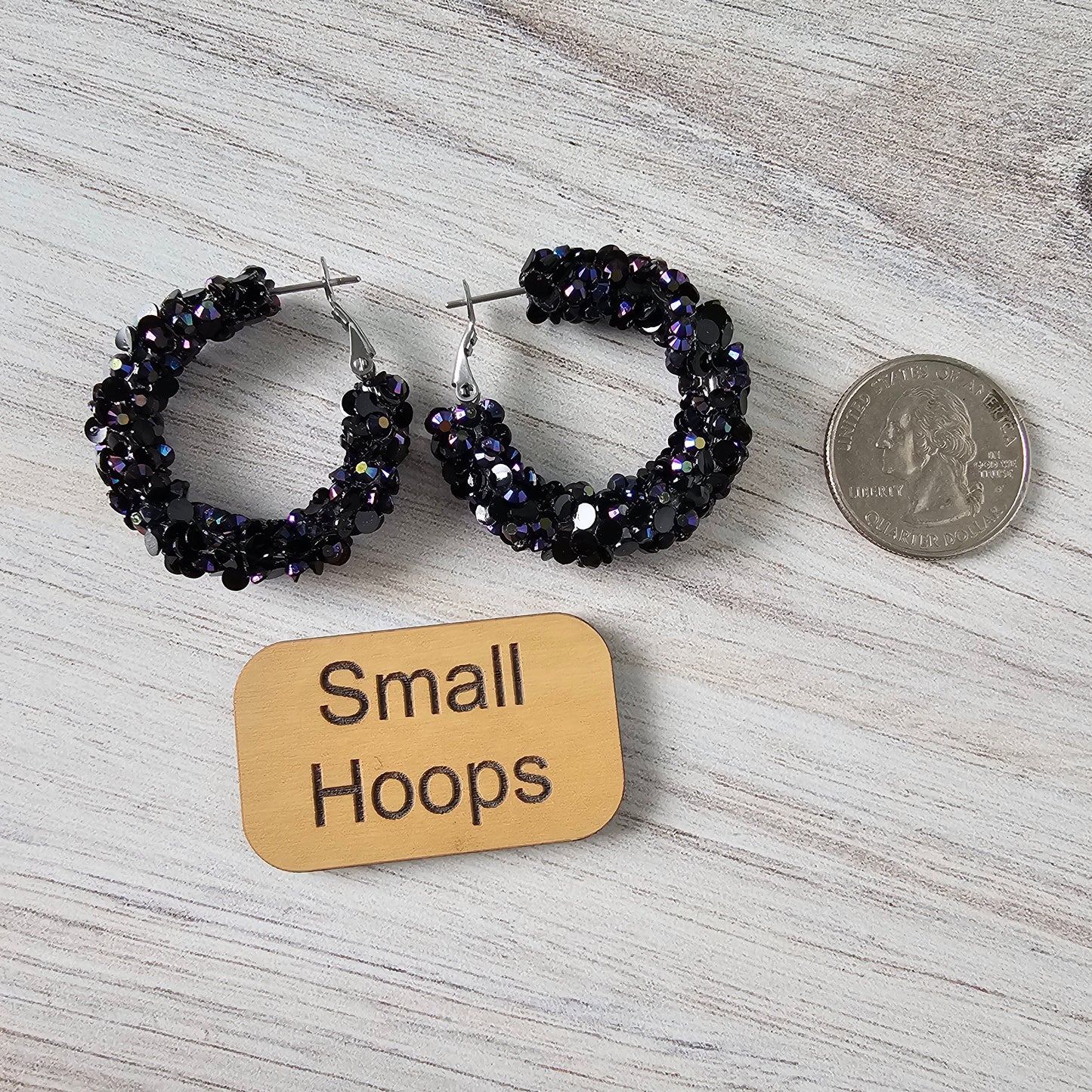 Black Super Chunky Glitter Hoop (2 sizes)