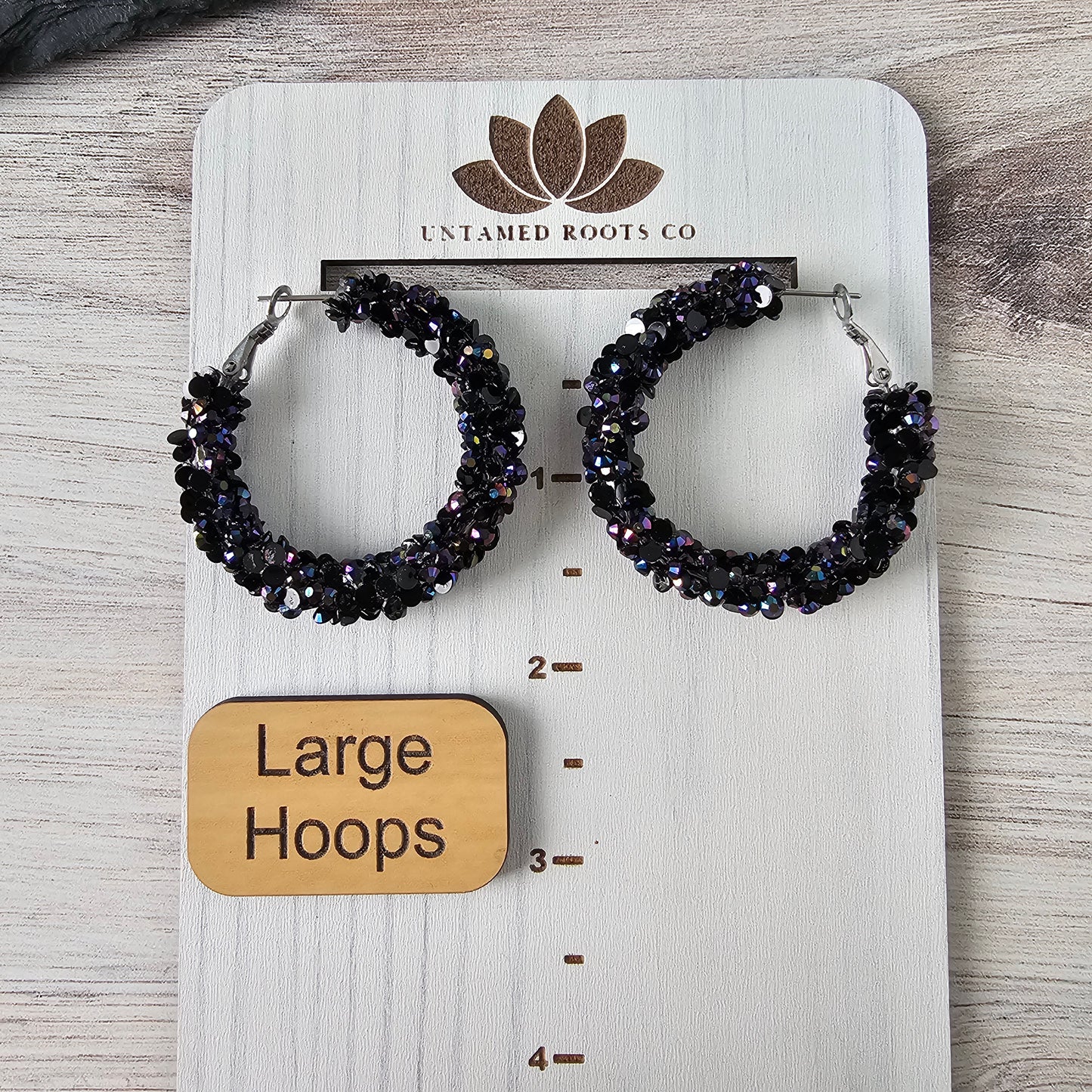 Black Super Chunky Glitter Hoop (2 sizes)