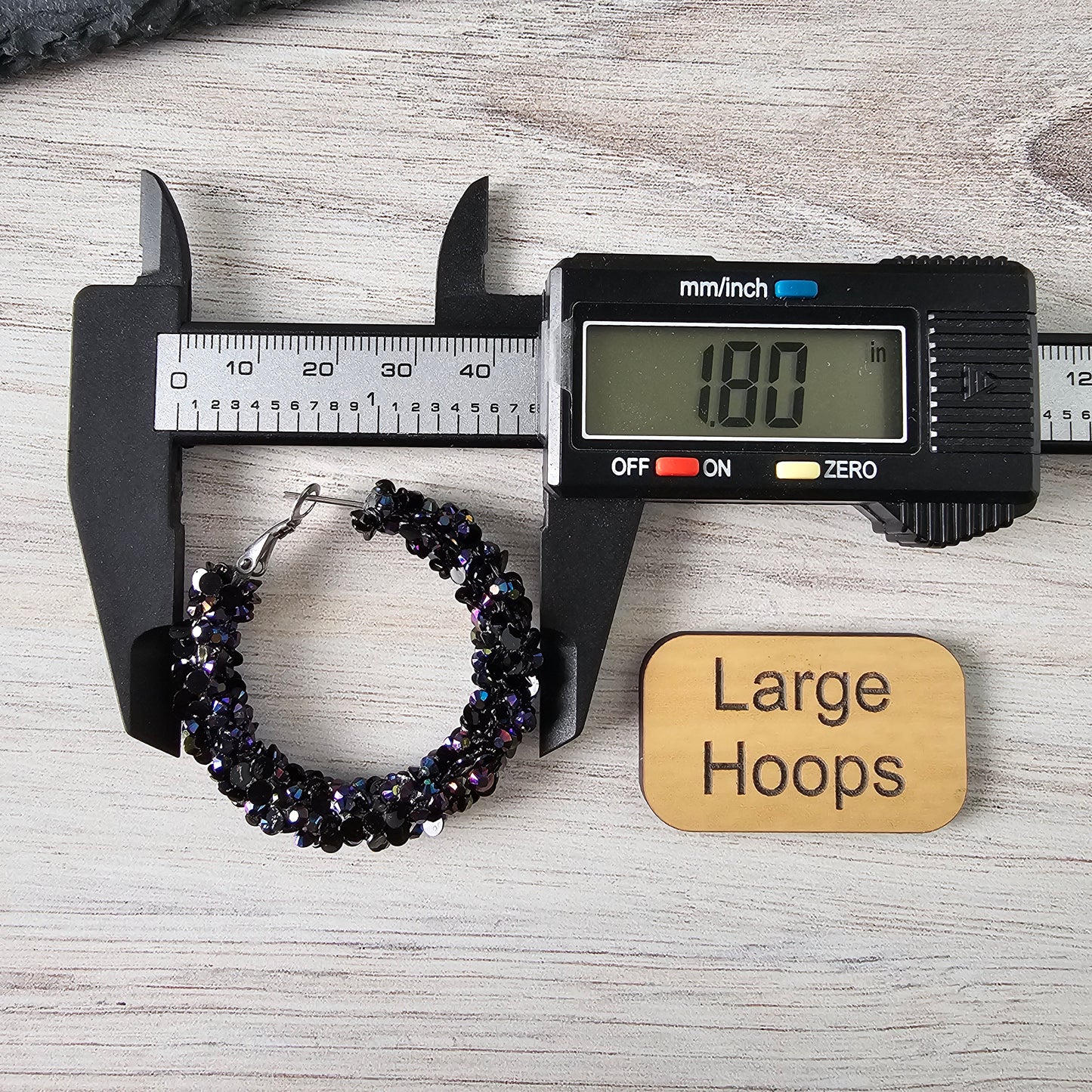 Black Super Chunky Glitter Hoop (2 sizes)