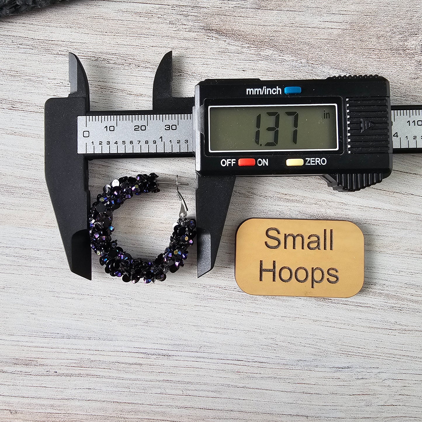 Black Super Chunky Glitter Hoop (2 sizes)