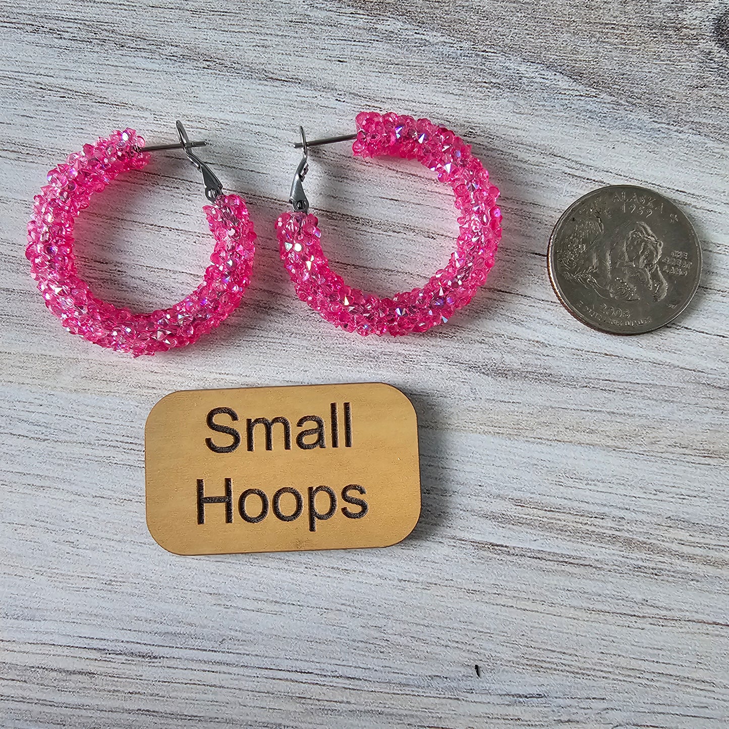 Hot Pink Chunky Glitter Hoops