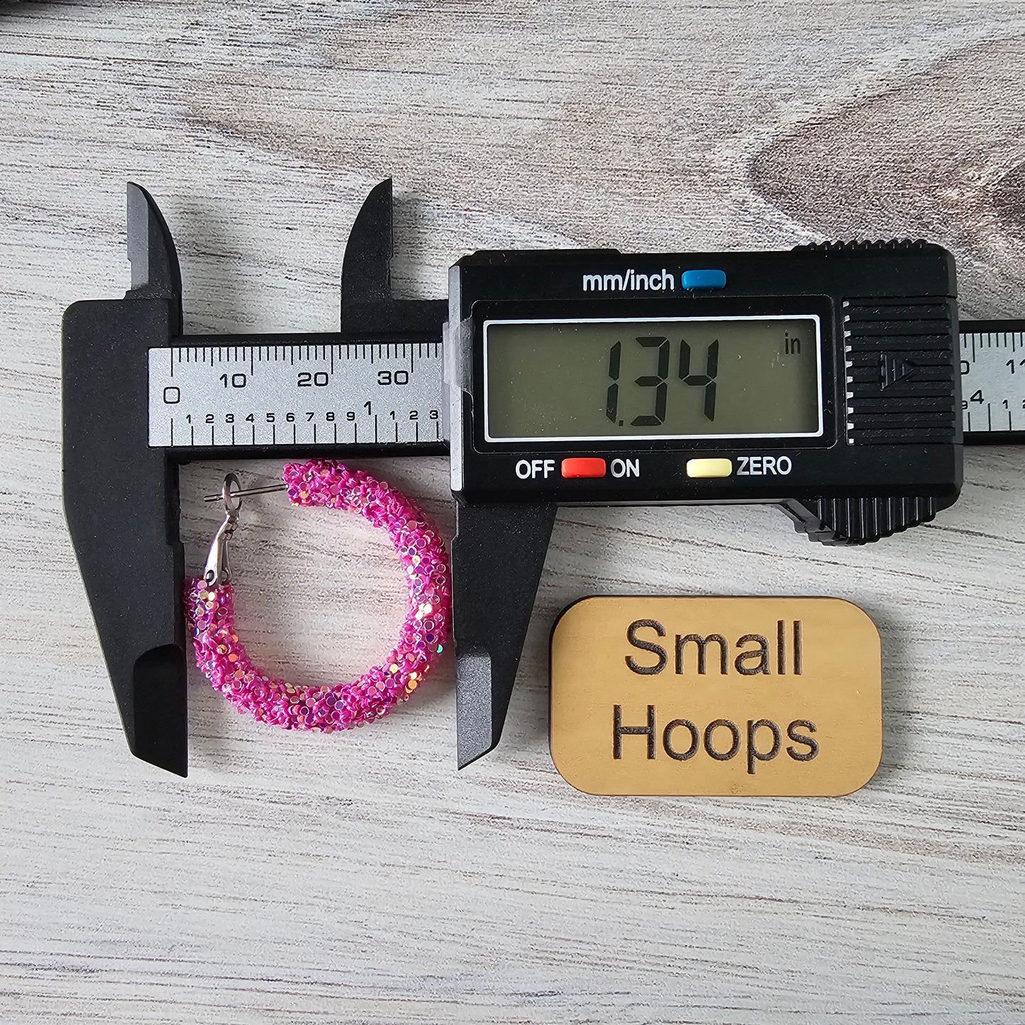 Magenta Glitter Hoops