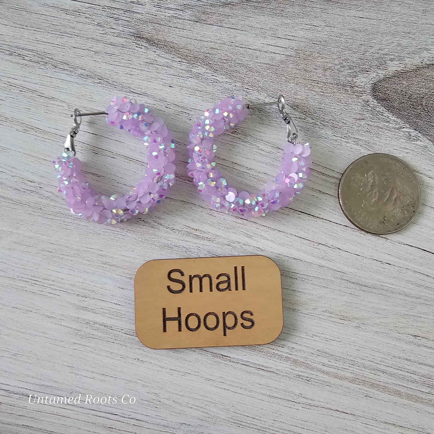 Lavender Super Chunky Glitter Hoops (2 sizes)