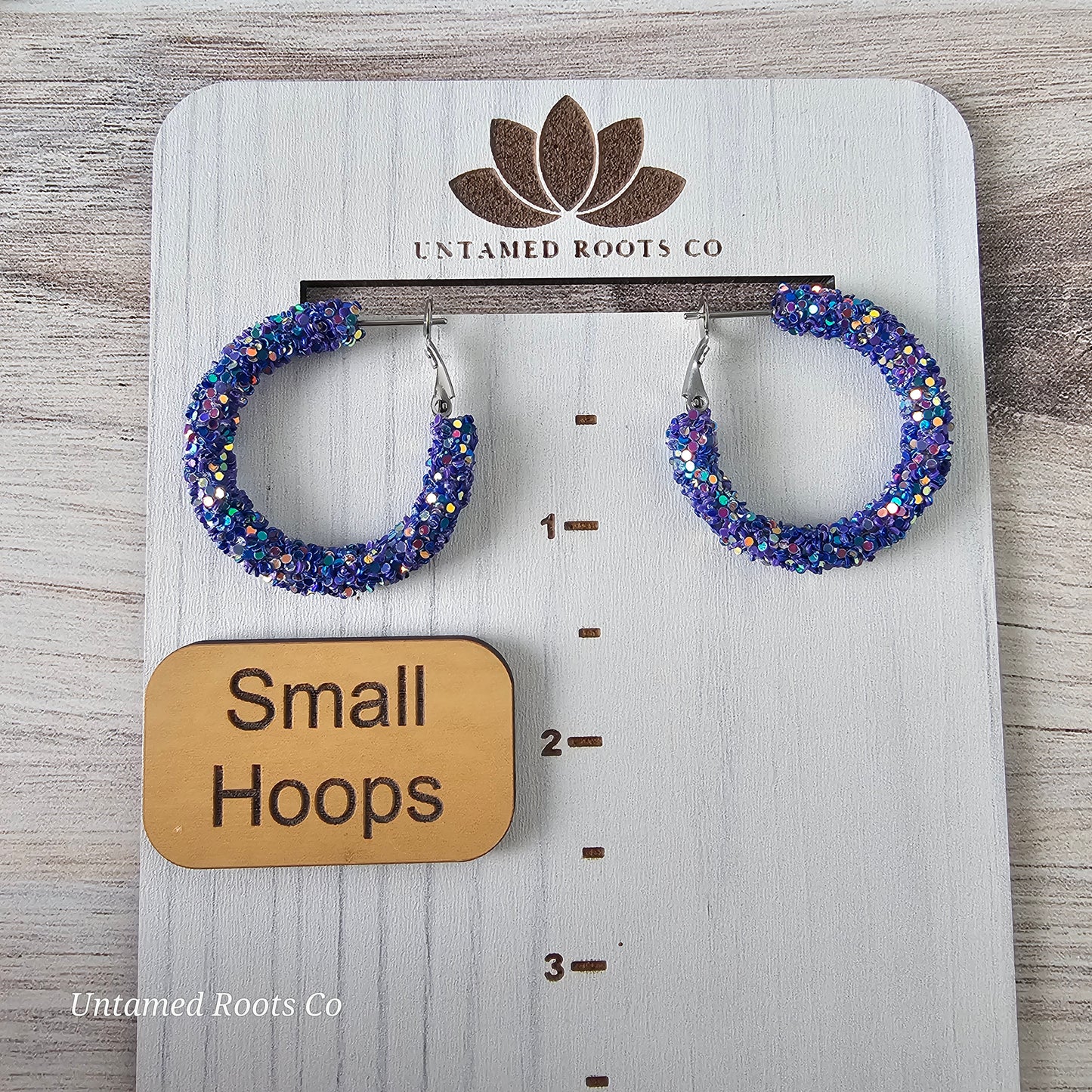 Dark Purple Glitter Hoops
