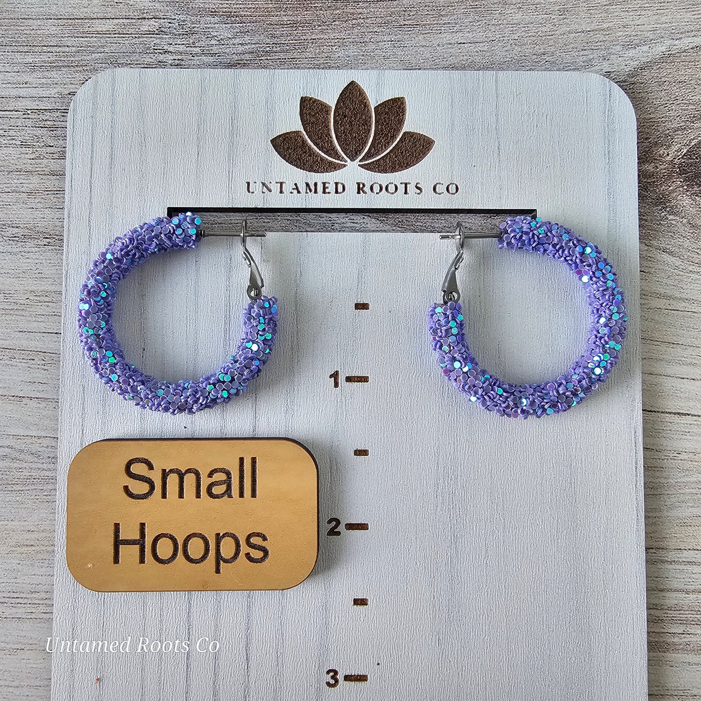 Lavender Purple Glitter Hoops
