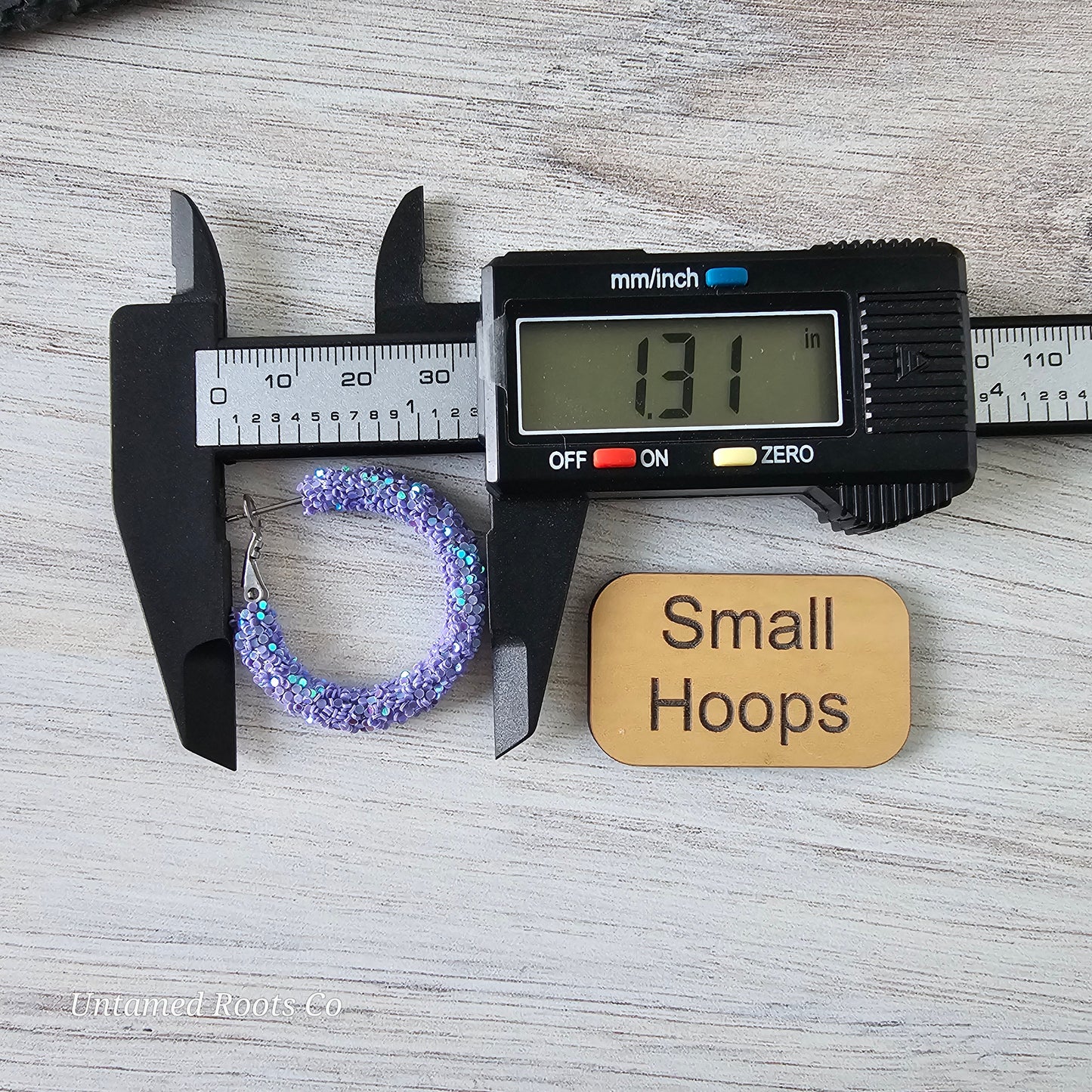 Lavender Purple Glitter Hoops