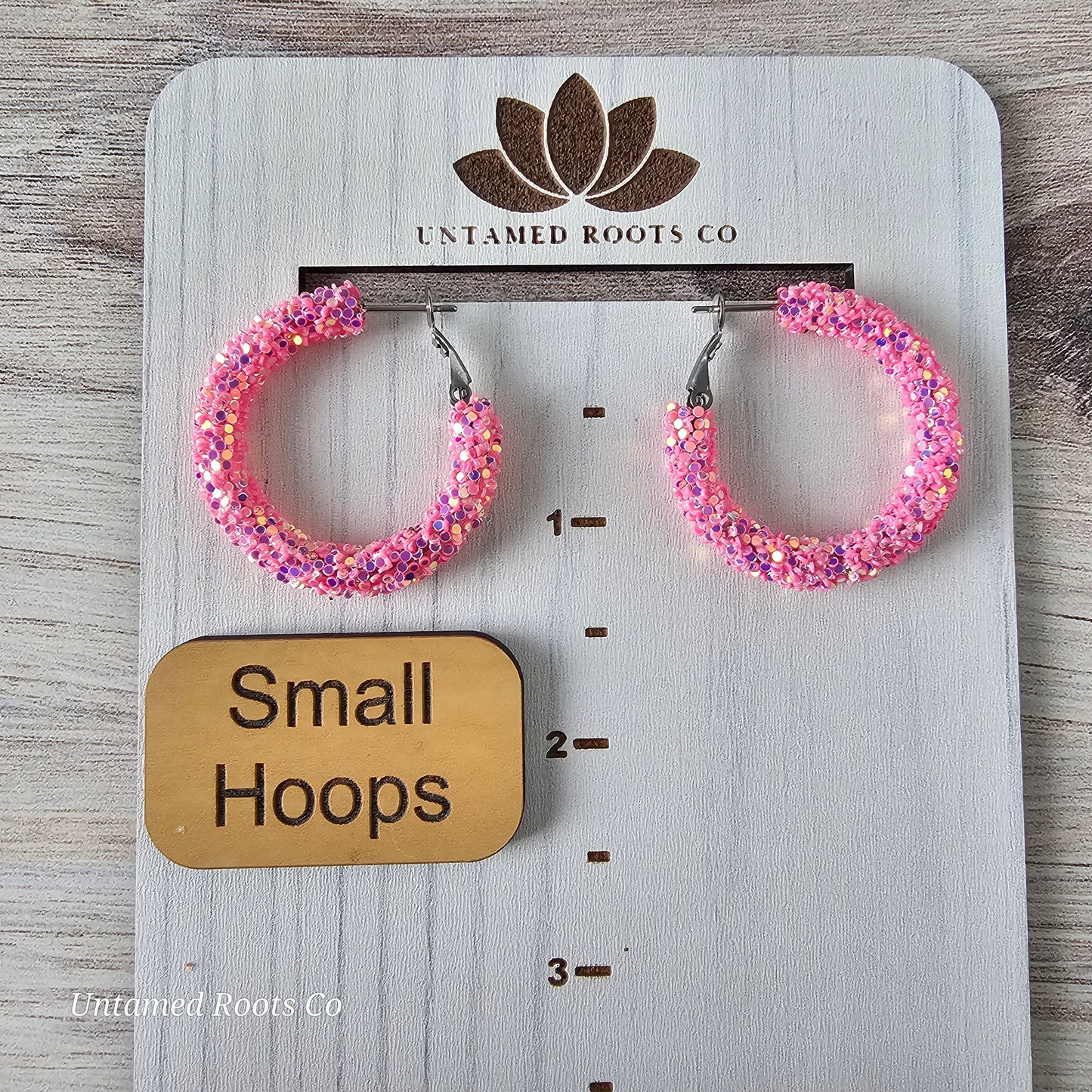 Bubblegum Pink Glitter Hoops