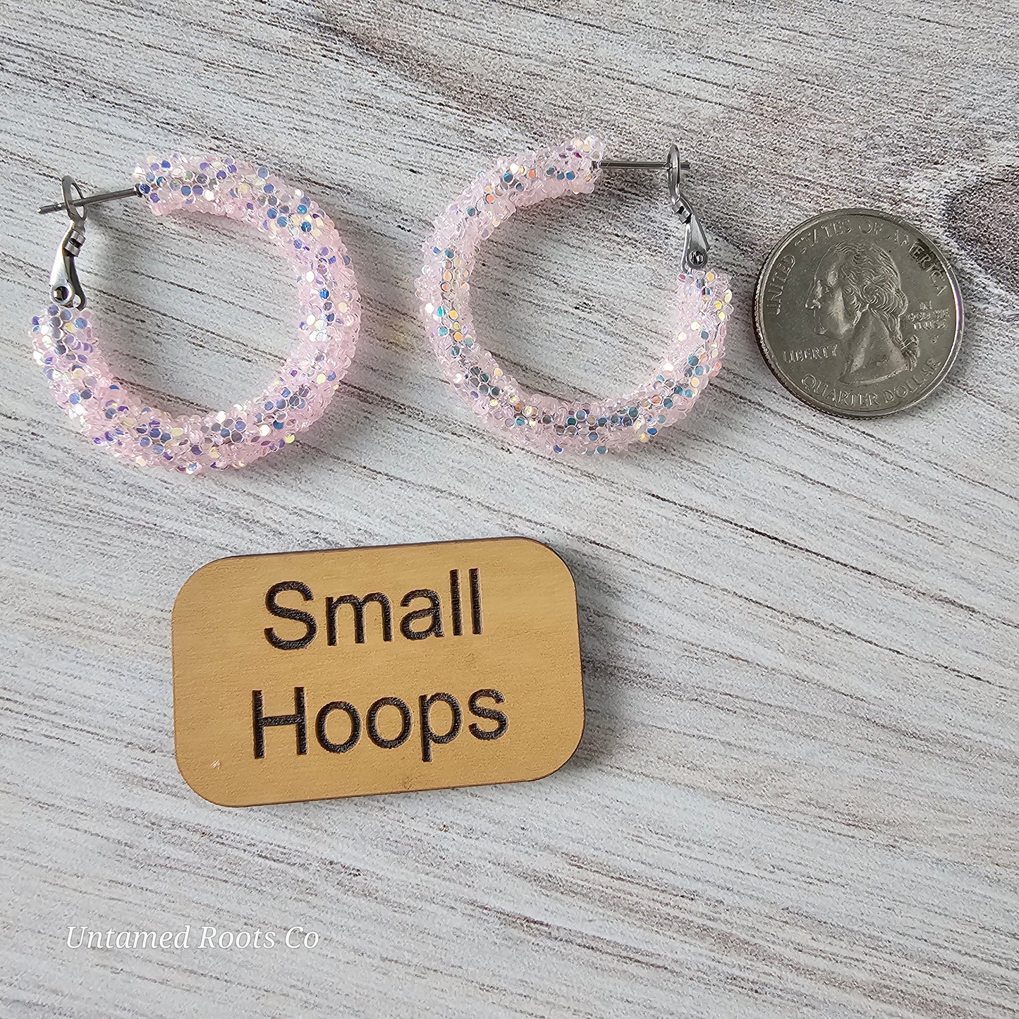 Jelly Pink Glitter Hoops