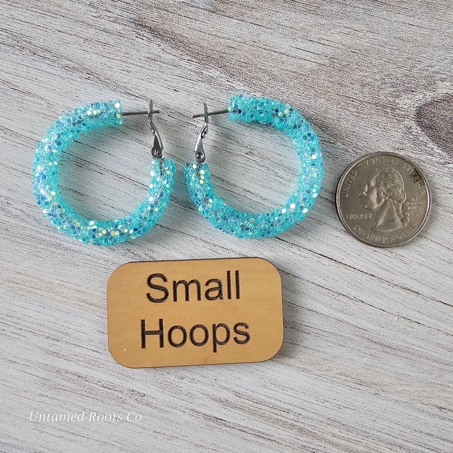 Jelly Blue Glitter Hoops