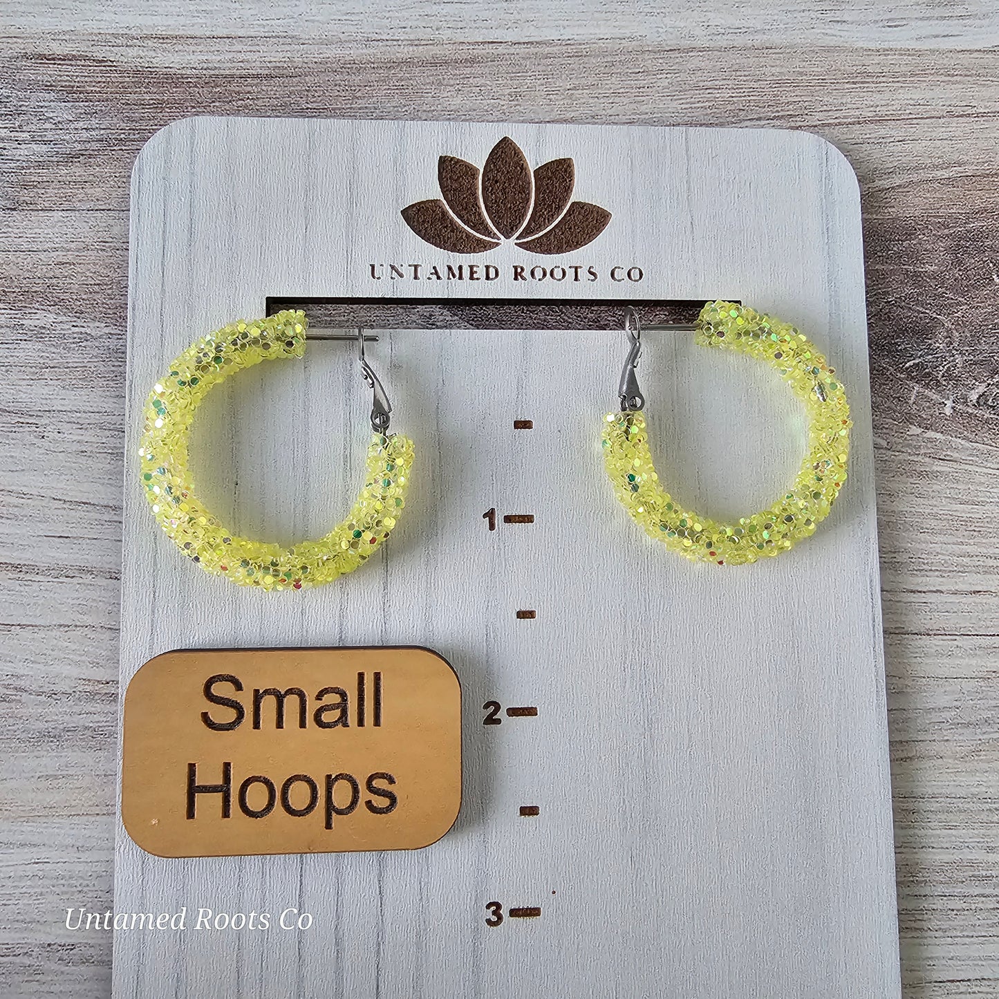 Jelly Yellow Glitter Hoops