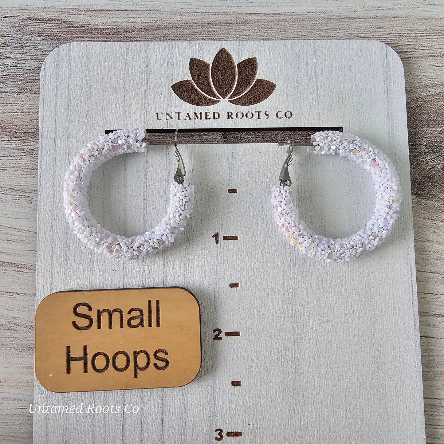 White Glitter Hoops