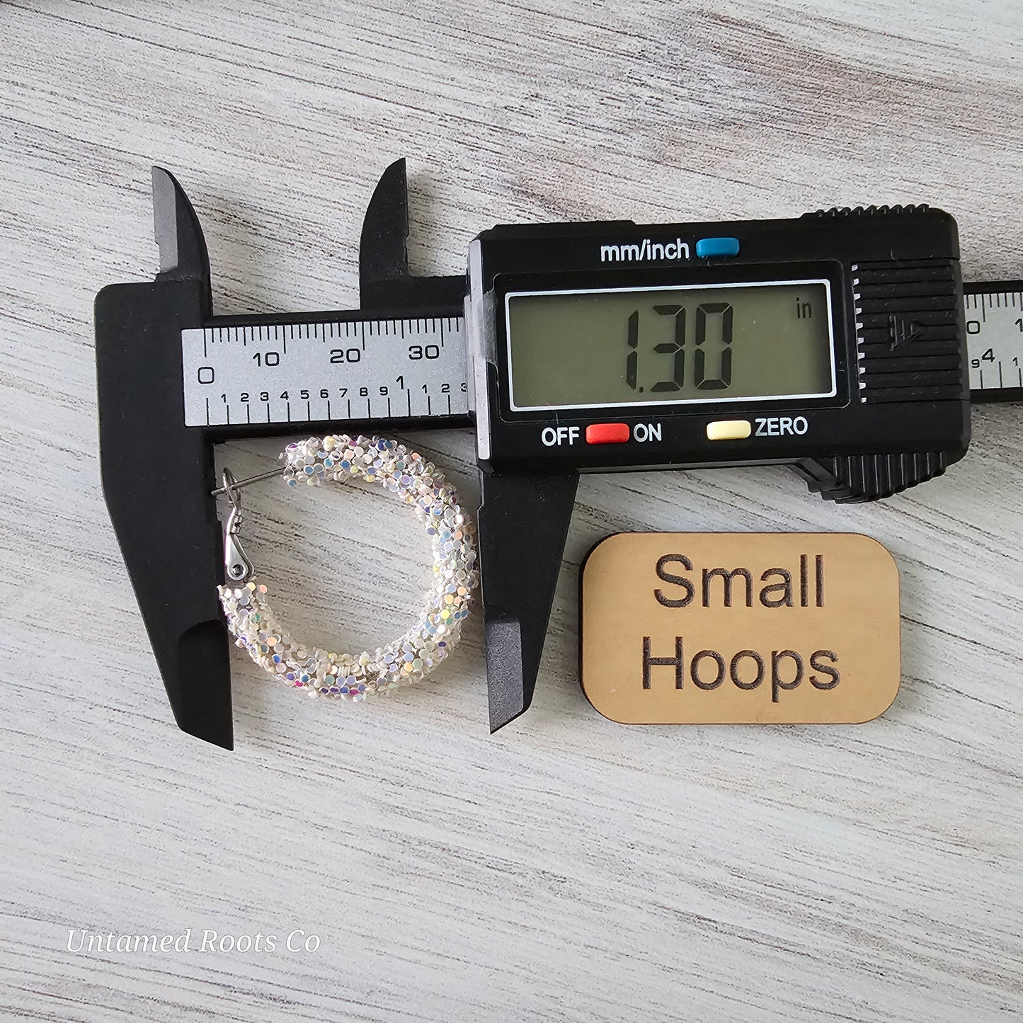 Cream Glitter Hoops