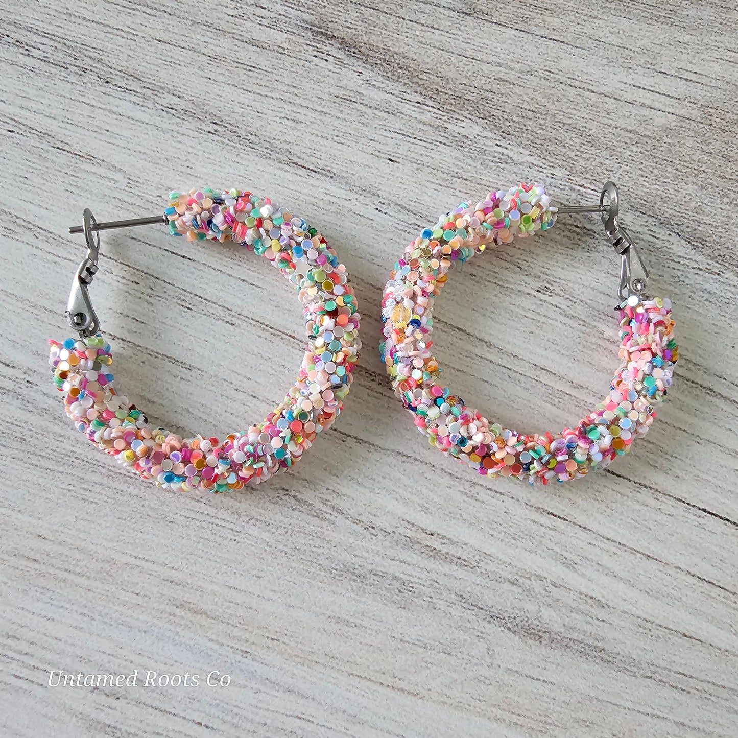 Confetti Cake Glitter Hoops