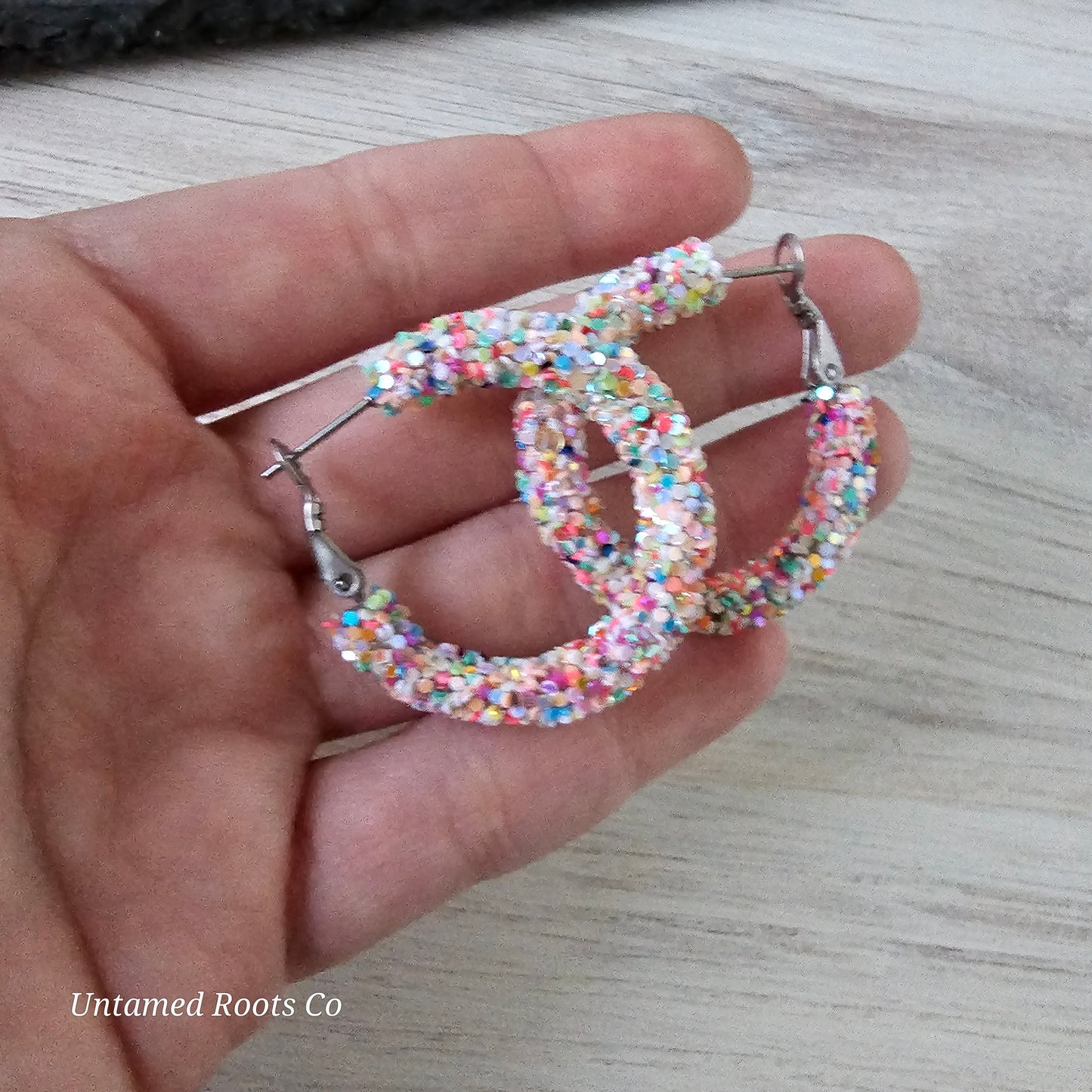 Confetti Cake Glitter Hoops