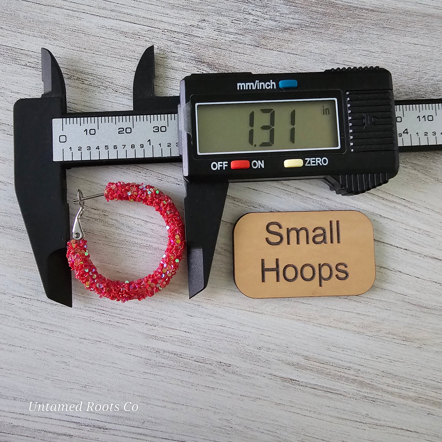Red Glitter Hoops