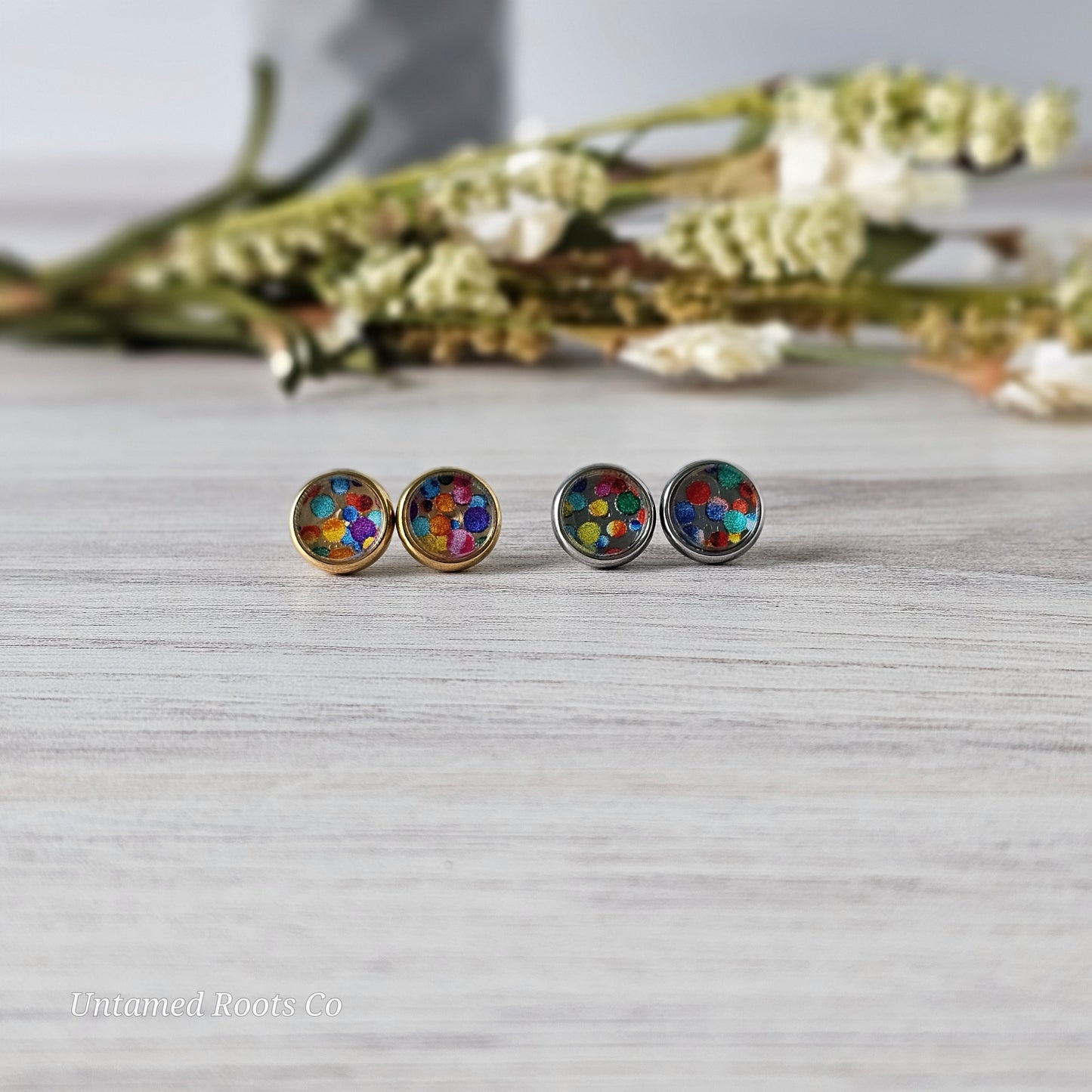 Colorful Dots Stud Earrings