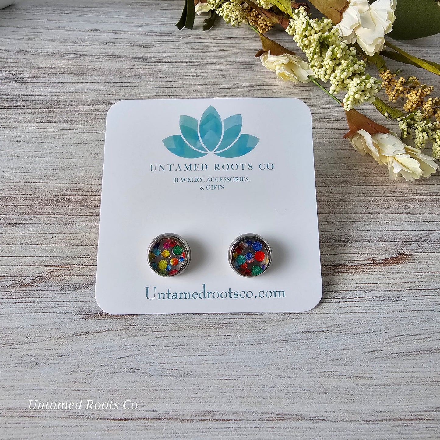 Colorful Dots Stud Earrings
