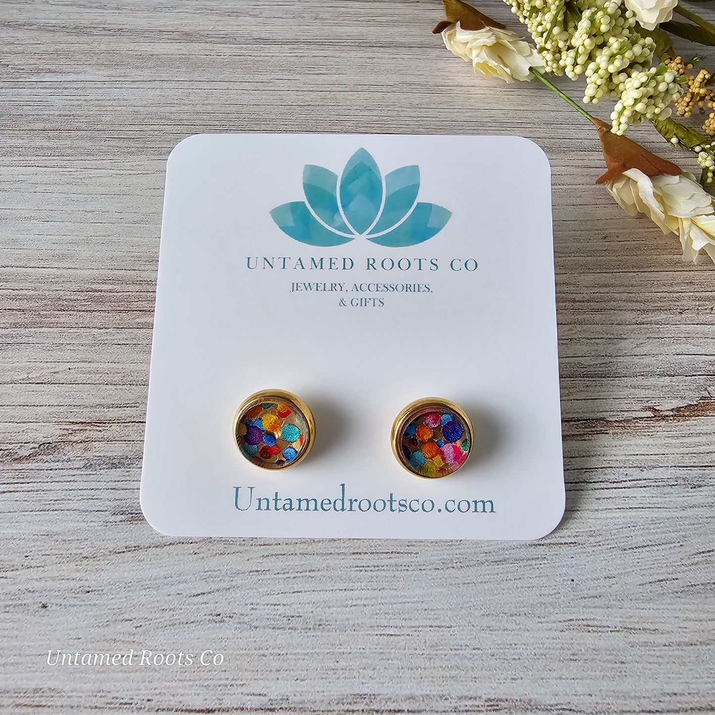 Colorful Dots Stud Earrings
