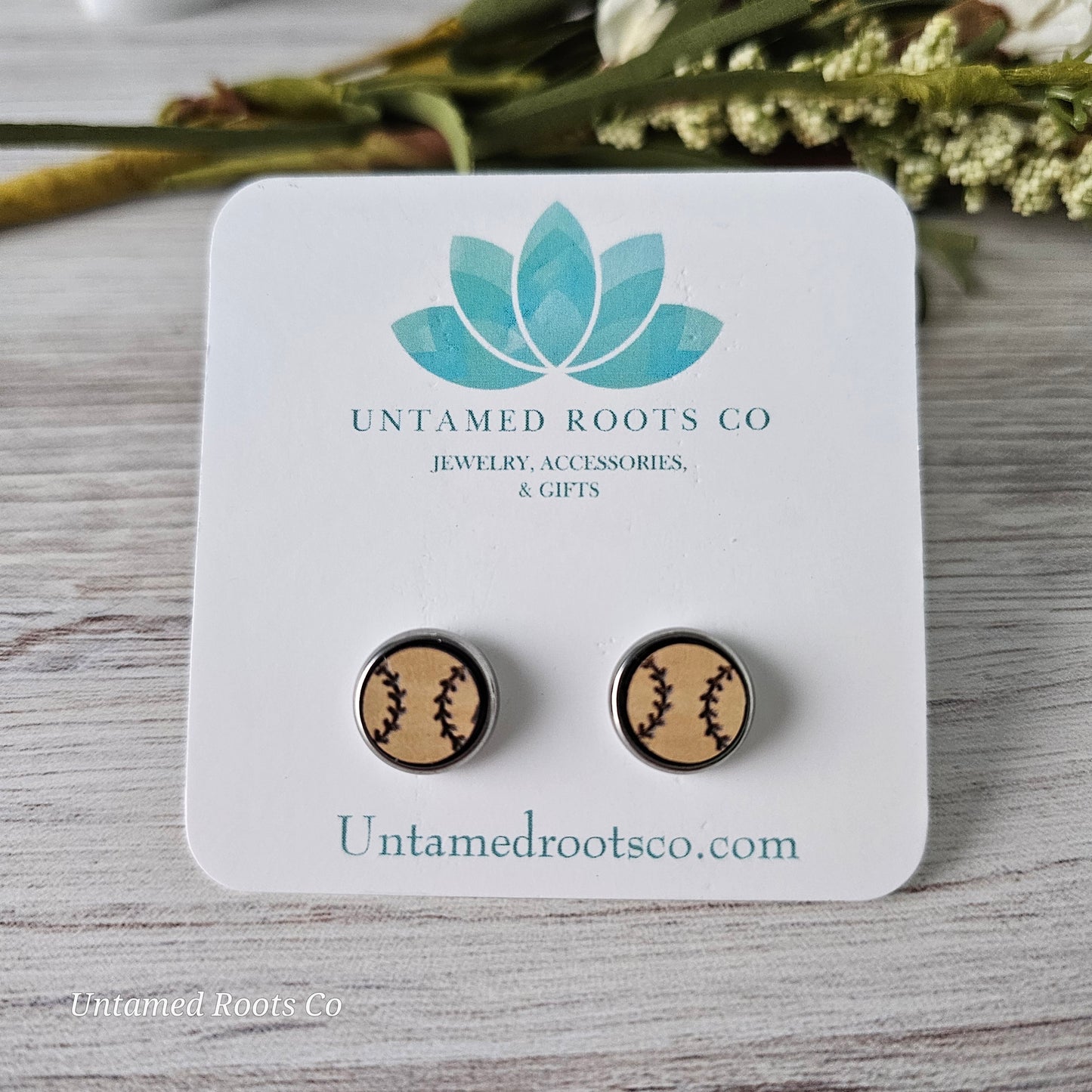 Baseball Stud Earrings