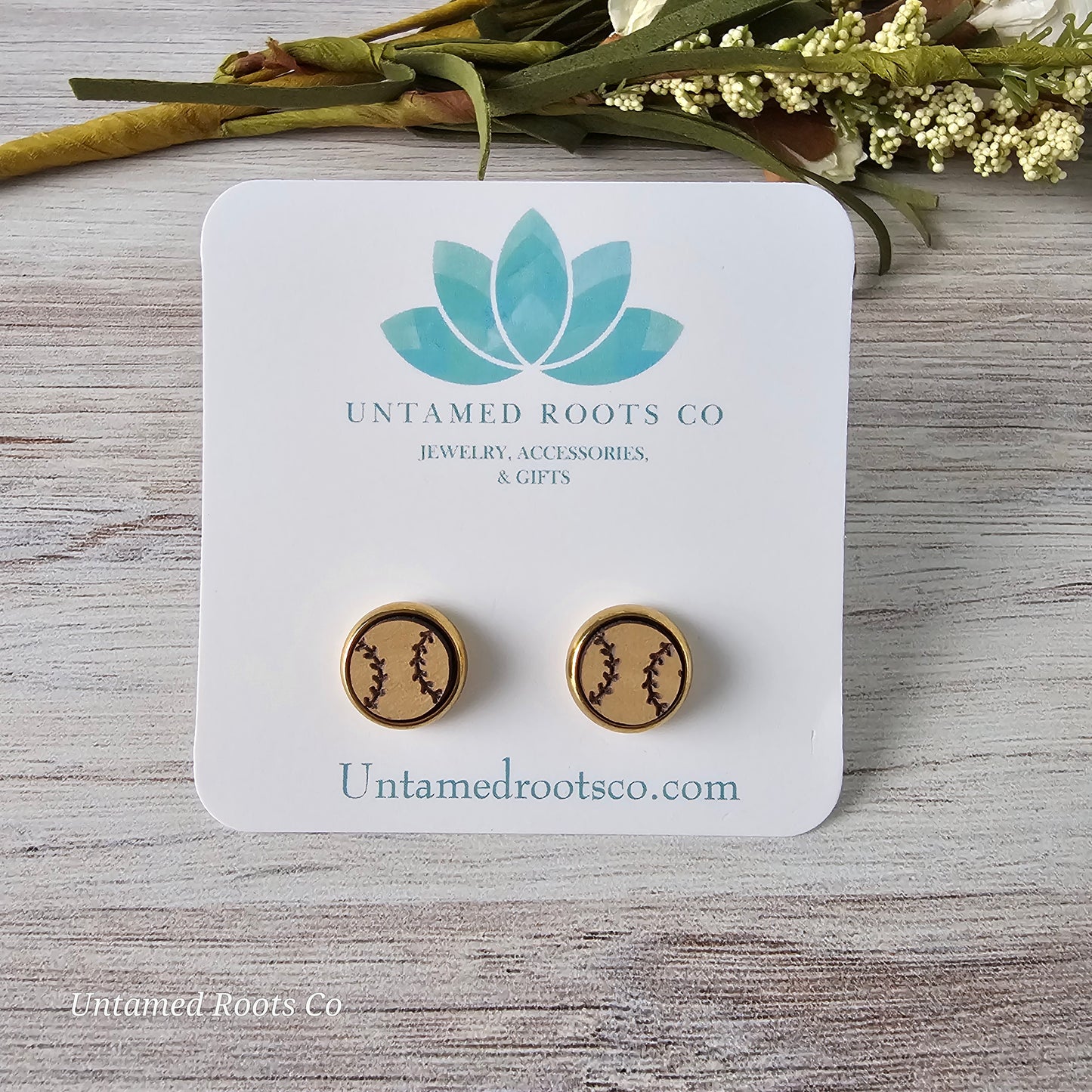 Baseball Stud Earrings