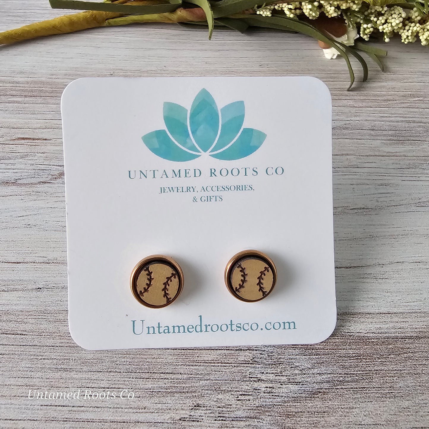 Baseball Stud Earrings