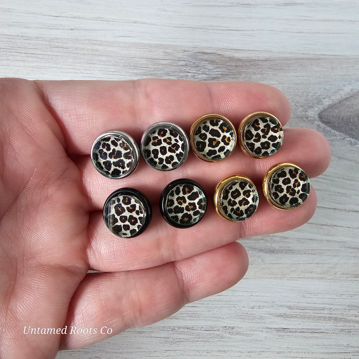 Leopard Print Stud Earrings