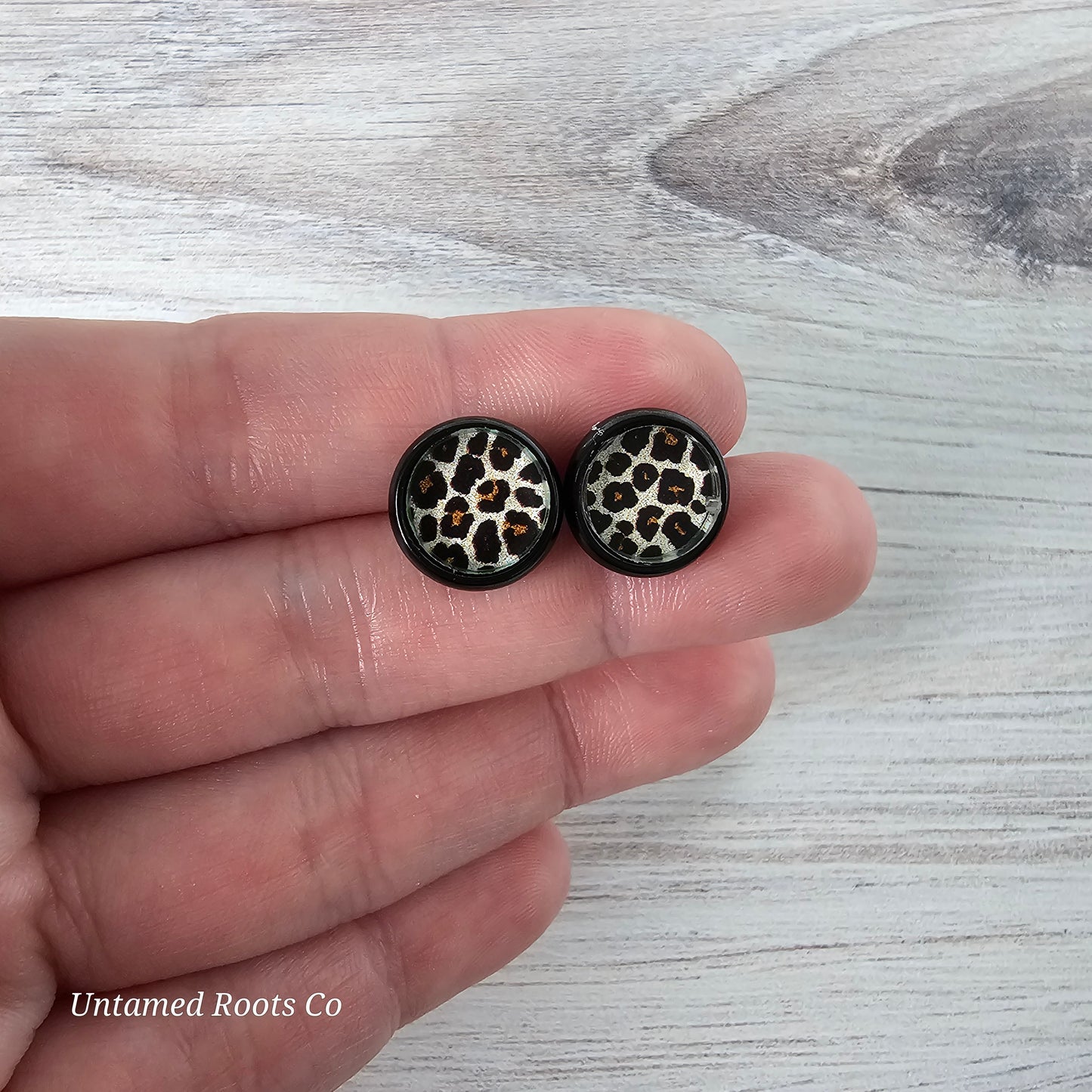 Leopard Print Stud Earrings