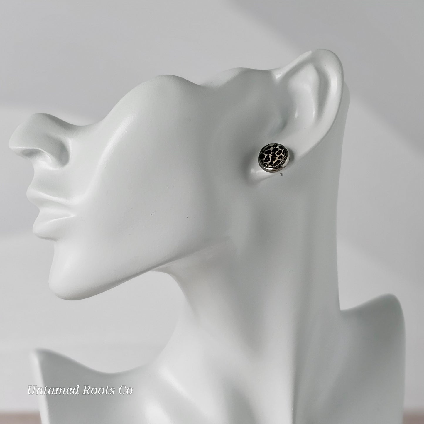 Leopard Print Stud Earrings