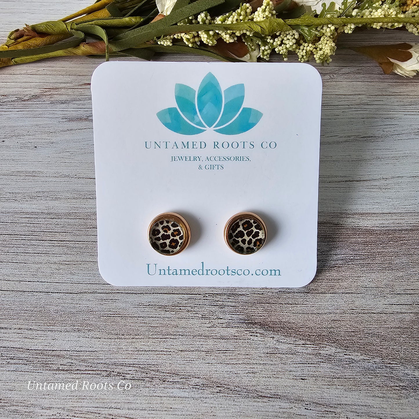 Leopard Print Stud Earrings