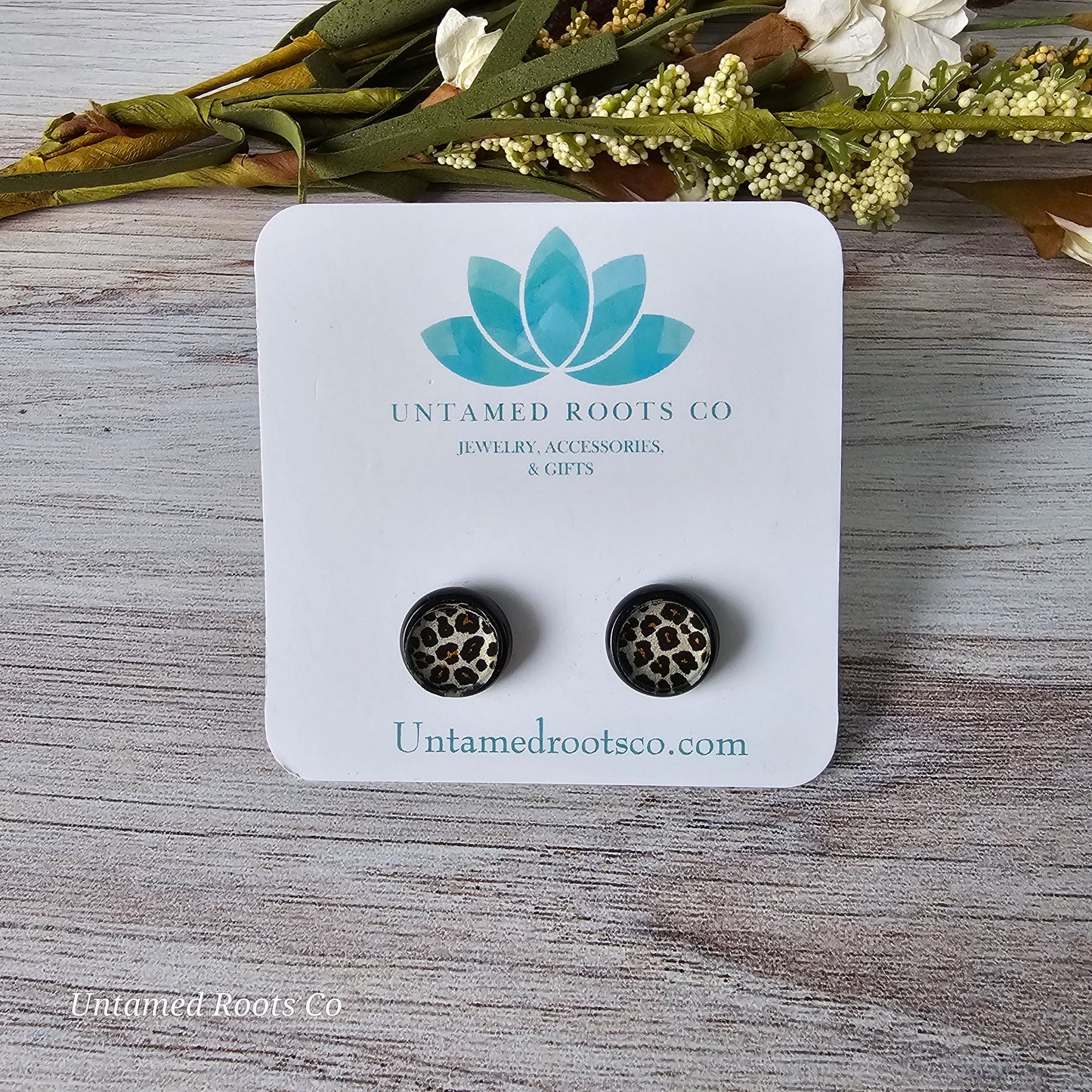 Leopard Print Stud Earrings