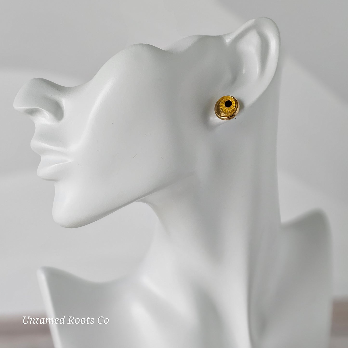 Sunflower Print Stud Earrings