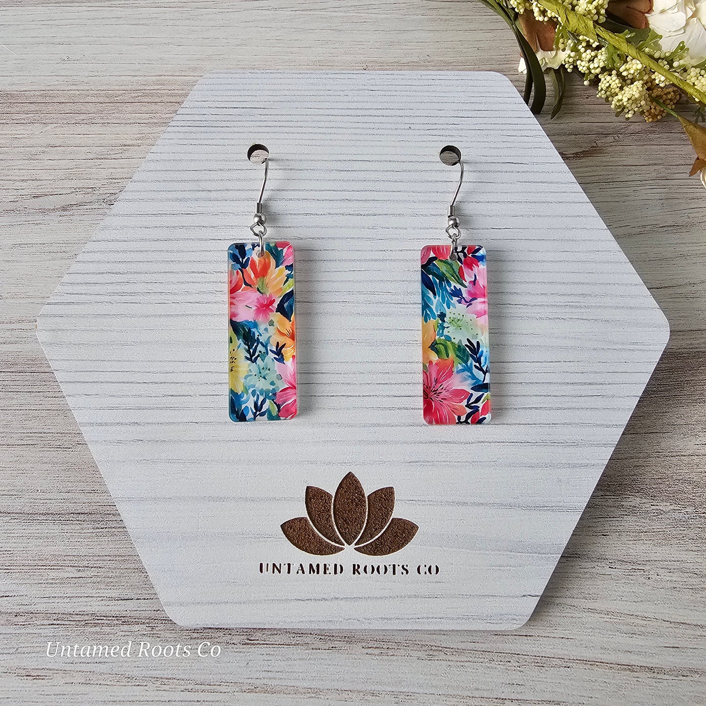Watercolor Lily Print Earrings (8 styles)