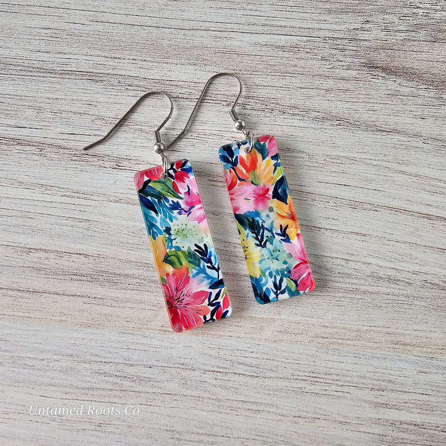 Watercolor Lily Print Earrings (8 styles)