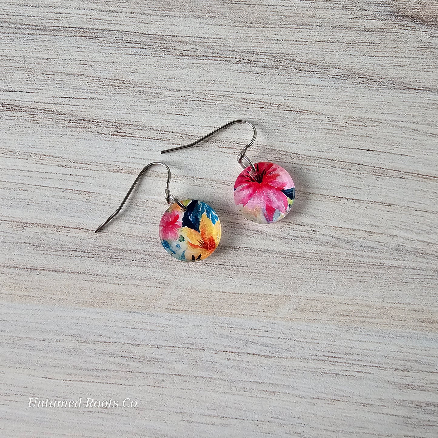 Watercolor Lily Print Earrings (8 styles)