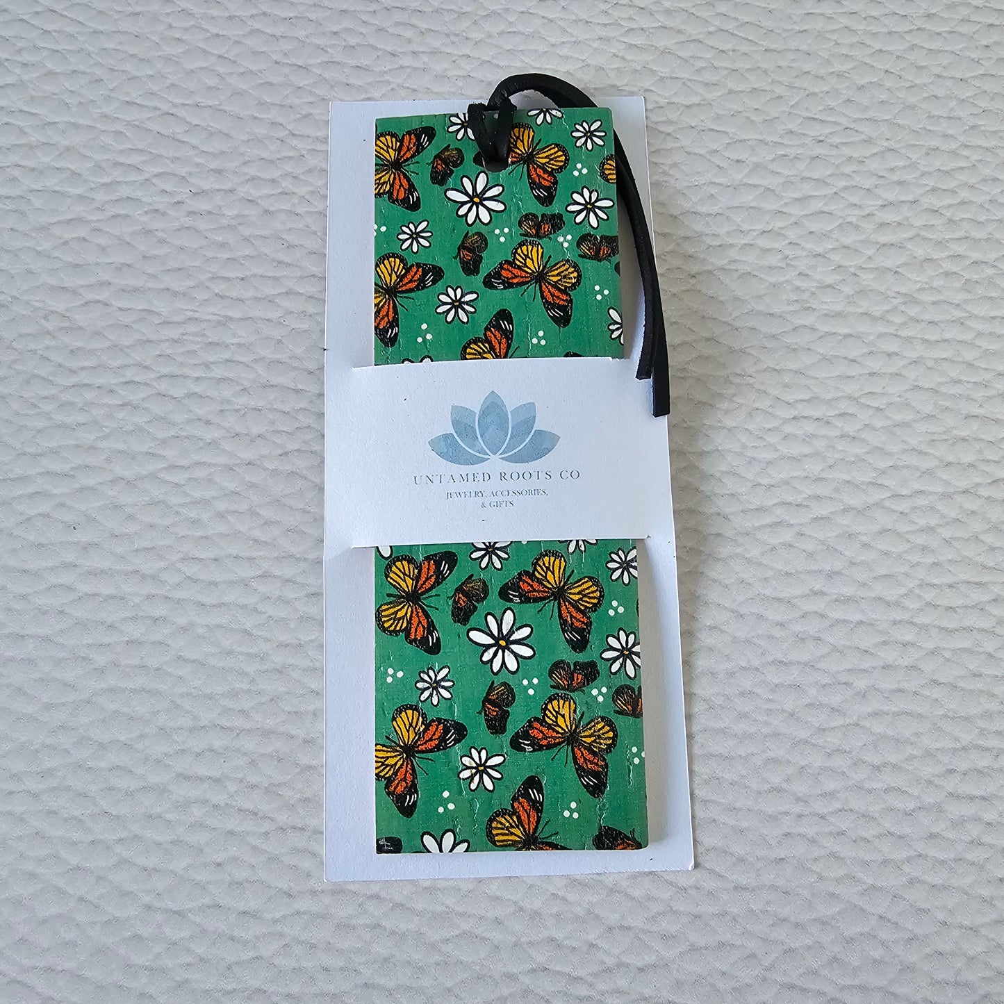 Butterflies & Daisies Leather Bookmark