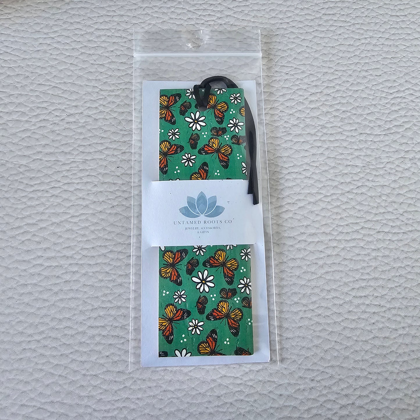 Butterflies & Daisies Leather Bookmark