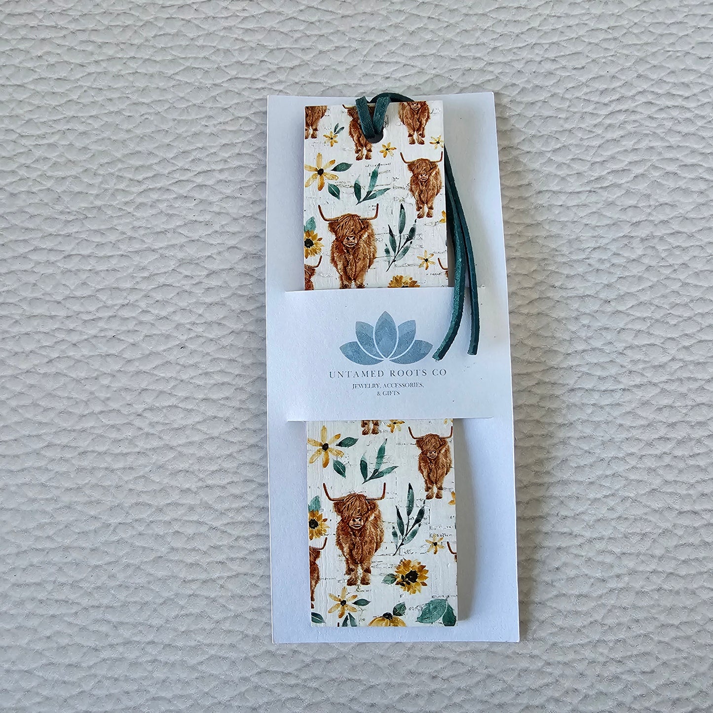Highland Cow Leather Bookmark