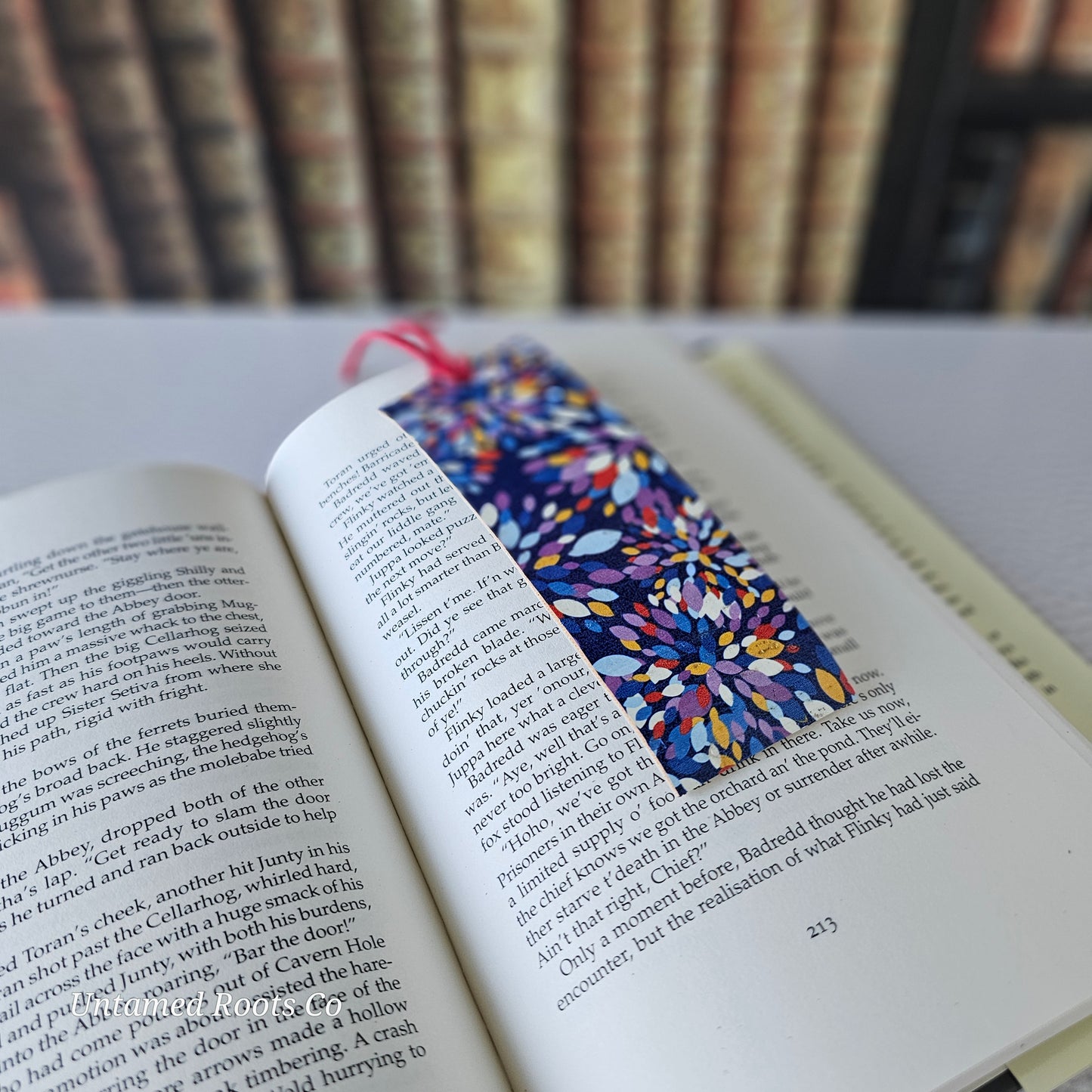 Colorful Kaleidoscope Leather Bookmark