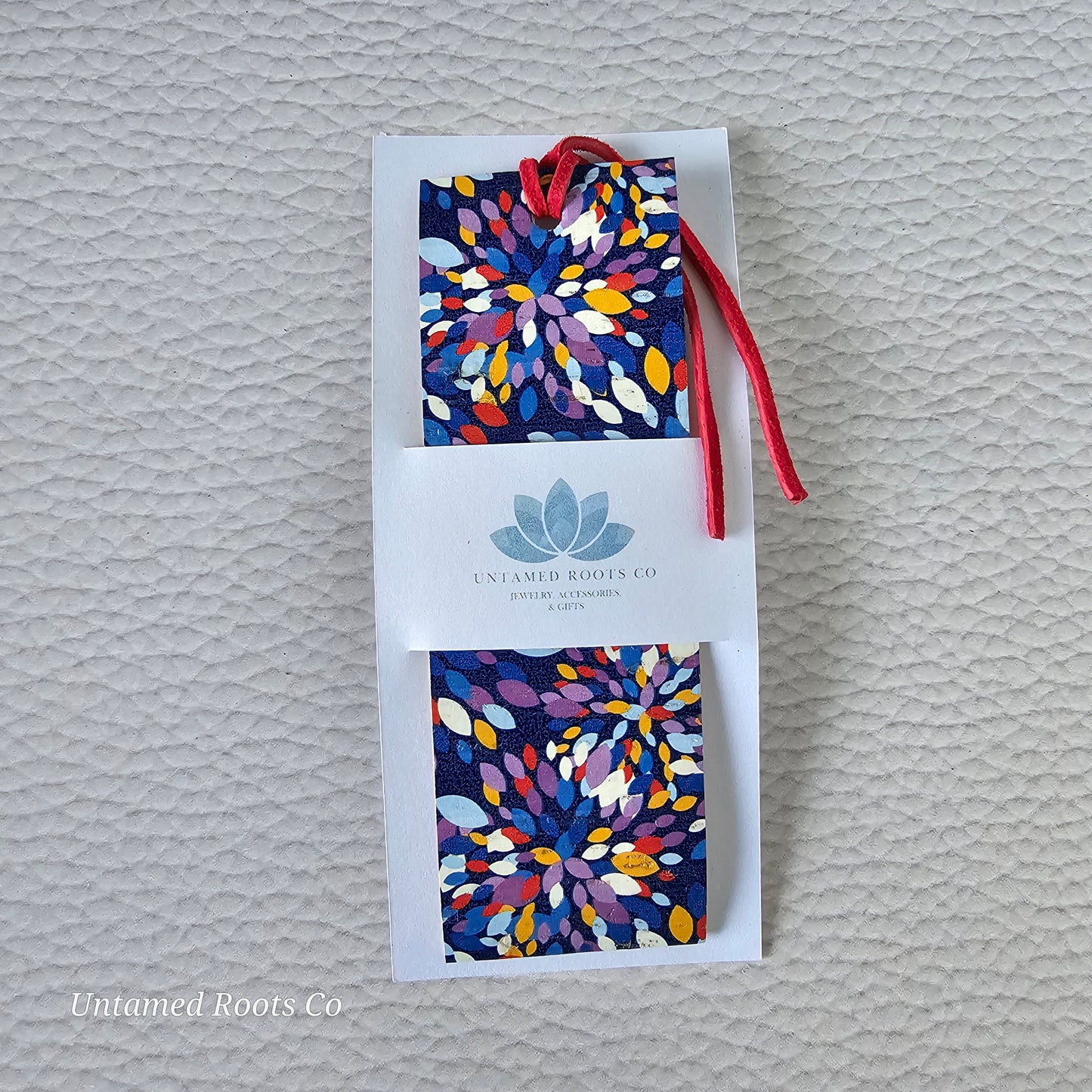 Colorful Kaleidoscope Leather Bookmark